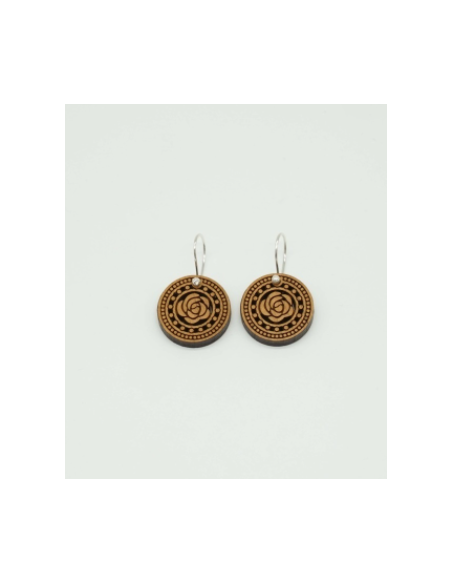 Pendientes de madera Camelia