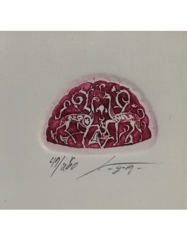 Lámina grabado - Mini Gacelas (Rosado)