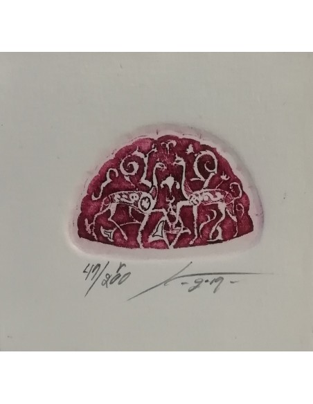 Lámina grabado - Mini Gacelas (Rosado)