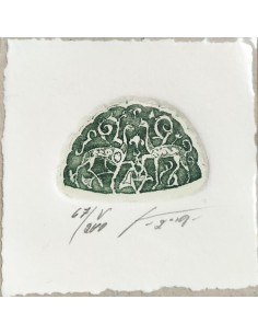 Lámina grabado - Mini Gacelas (Verde)