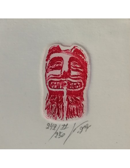 Lámina grabado - Mini León (Rojizos)