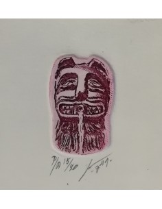 Lámina grabado - Mini León (Rojizos) 2