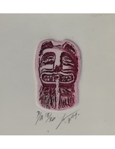 Lámina grabado - Mini León (Rojizos)