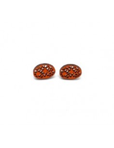 Wooden macramé design stud earrings - The Mosaics Collection