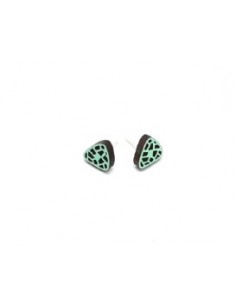 Wooden macramé design stud earrings - The Mosaics Collection