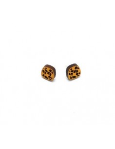 Wooden macramé design stud earrings - The Mosaics Collection