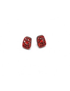 Wooden macramé design stud earrings - The Mosaics Collection