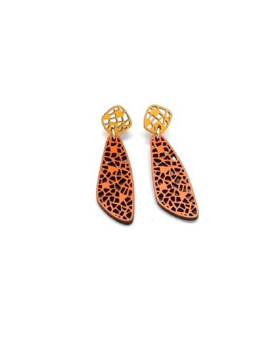 Wooden macramé design stud dangle...