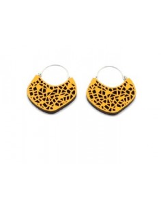 Wooden Catalán design hook closure earrings - The Mosaics...