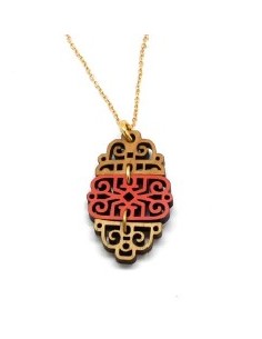 Wooden pendant necklace - The Pagoda Collection