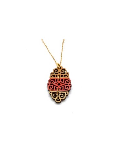 Wooden pendant necklace - The Pagoda...