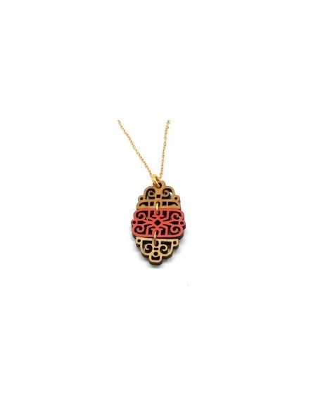 Wooden pendant necklace - The Pagoda Collection