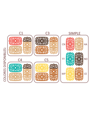 Colgante Madera con cordón de cuero -...