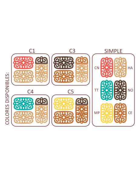 Wooden macramé design hook closure earrings - The Oriental Collection