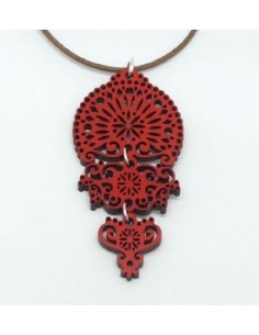 Wooden symmetrical design pendant necklace - The...