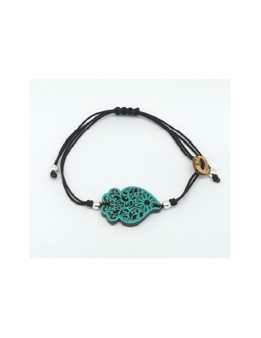 Wooden heart design pendant bracelet...