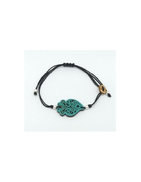 Wooden heart design pendant bracelet - The Lusos Collection