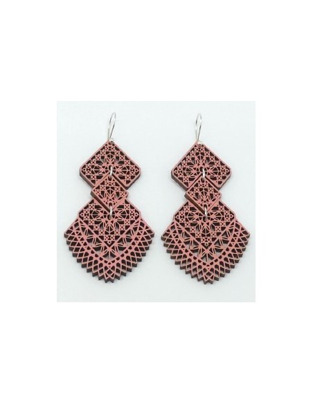 Pendientes Madera gancho - Guipur