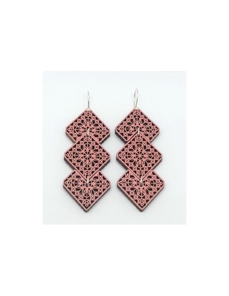 Pendientes Madera gancho - Guipur