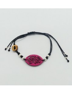 Wooden macramé design pendant bracelet - The Camelia...