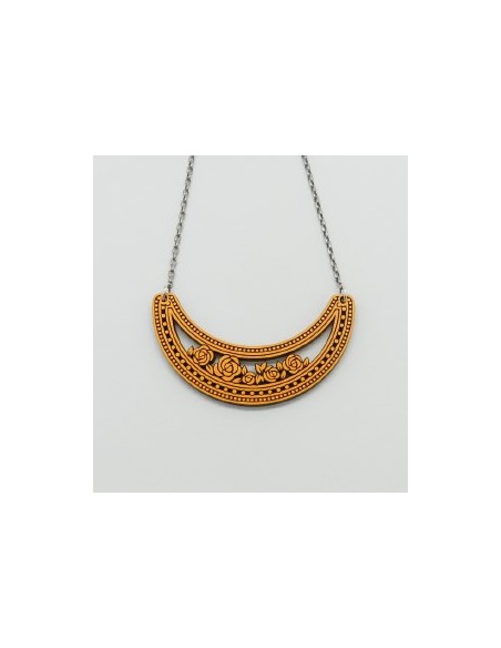 Wooden pendant necklace - The Camelia Collection