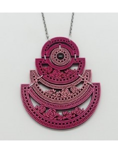 Wooden pendant necklace - The Camelia Collection