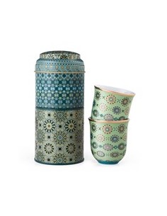Caja + 2 tazas porcelanas de cafe - Andalusia - 90ml