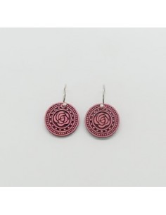 Wooden macramé design dangle hook earrings - The Camelia...