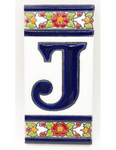 Ceramic letter tile - J