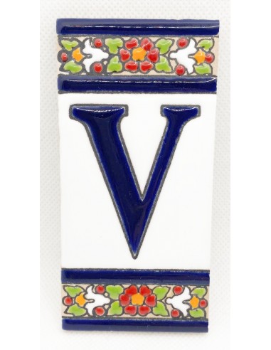 Ceramic letter tile - V