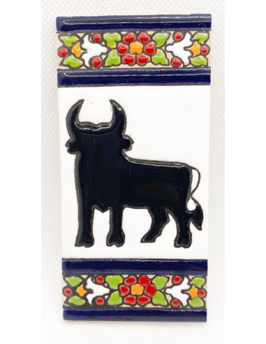 Ceramic bull figure tile