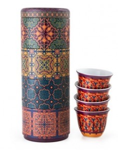 Metal tin with four  60ml coffee cups - The Vagabonde...