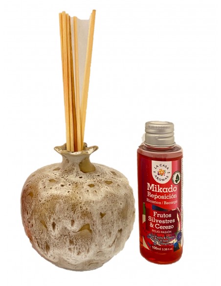 Pack: Granada cerámica blanca & mikados esencias