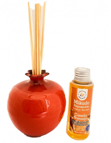 Pack: Granada cerámica roja & mikados esencias