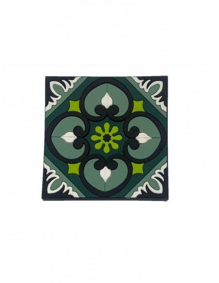 Set of 4 Silicone Coasters - Sejjadeh Forest design - 9x9cm