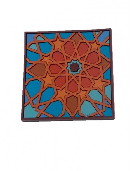 Set of 4 Silicone Coasters - Moucharabieh M3 design - 9x9cm