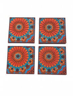 Set of 4 Silicone Coasters - Moucharabieh M1 design - 9x9cm 2