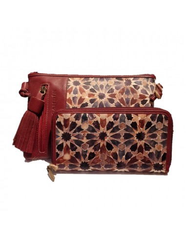 Leather and silk purse + shoulder bag...