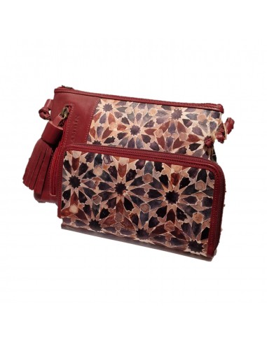 Leather and silk purse + shoulder bag...