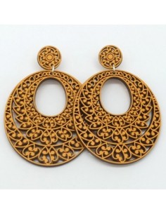 Wooden macramé design stud dangle earrings - The Al...