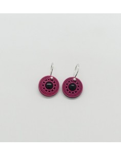 Wooden macramé design dangle hook earrings - The Camelia...