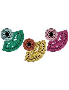 Wooden macramé design hook closure earrings - The Camelia... 2