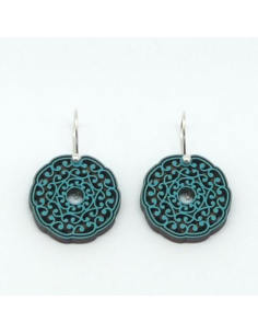 Wooden macramé design dangle hook earrings - The Al...