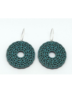 Wooden macramé design dangle hook earrings - The Al...