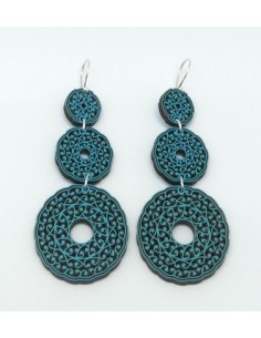 Wooden macramé design dangle hook earrings - The Al...