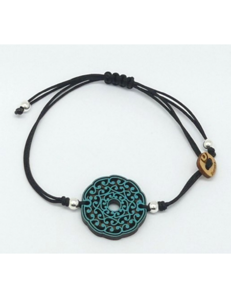 Wooden macramé design pendant bracelet - The Al Ándalus Collection