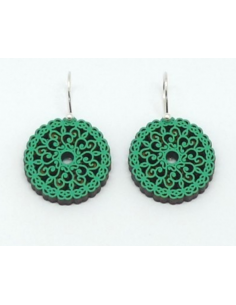 Wooden macramé design dangle hook earrings - The Al...