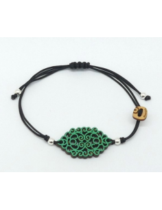 Wooden macramé design pendant bracelet - The Al Ándalus...