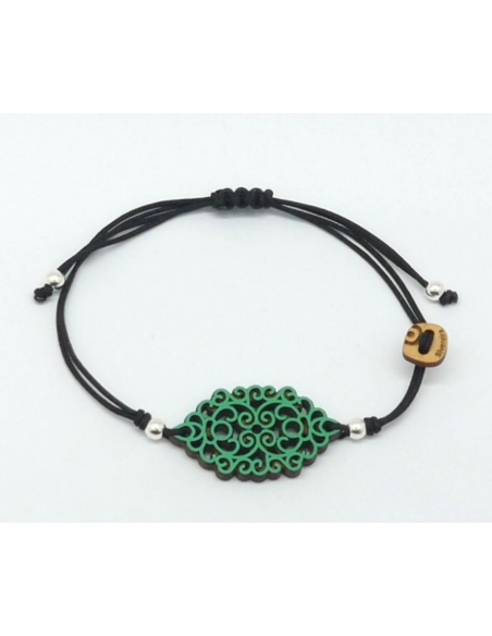 Pulsera madera macramé- Al Andalus