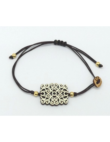 Wooden macramé design pendant bracelet - The Al Ándalus Collection